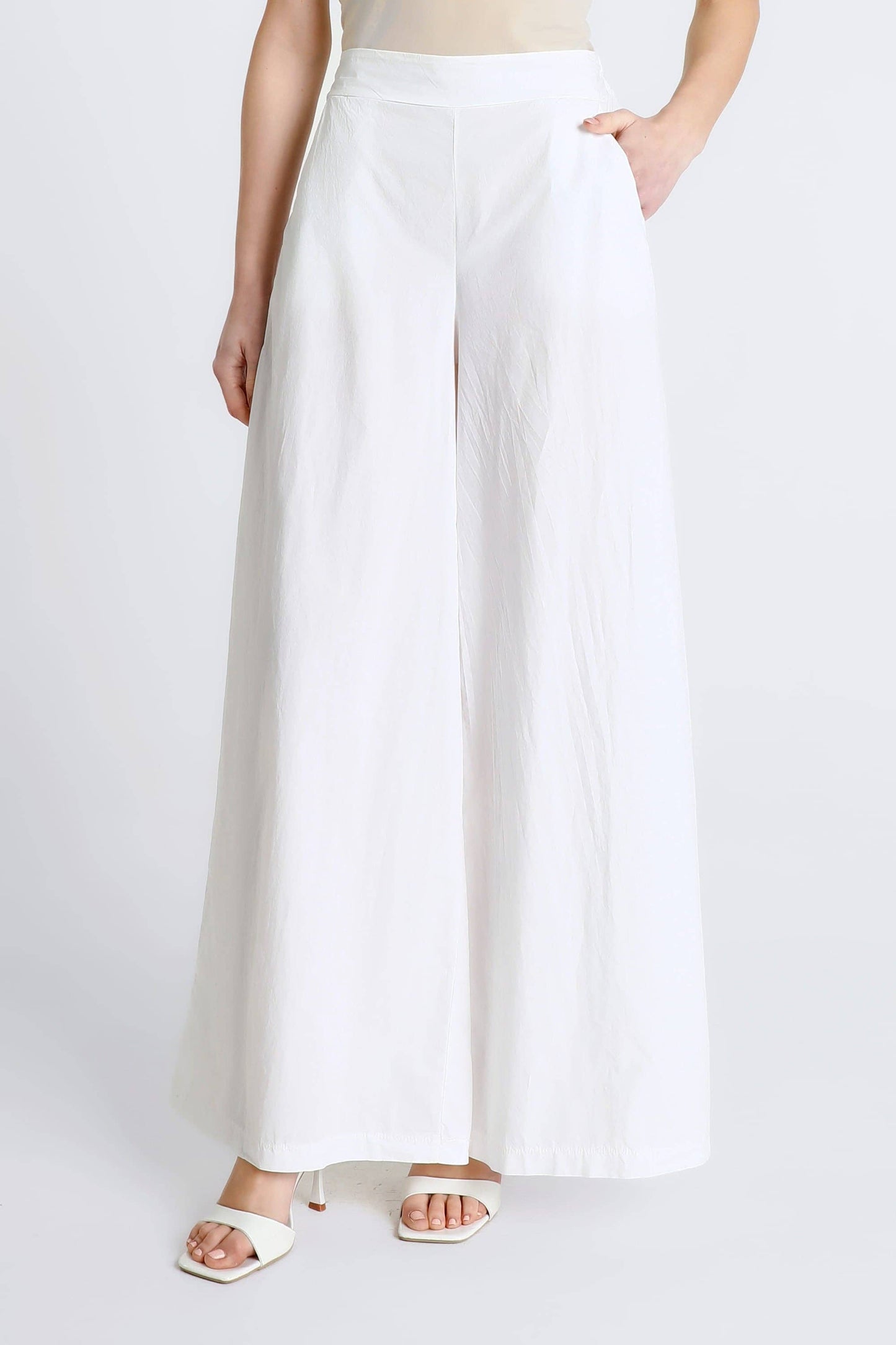 TINA Stephens - Eloise Wide Leg Cotton Poplin Pant