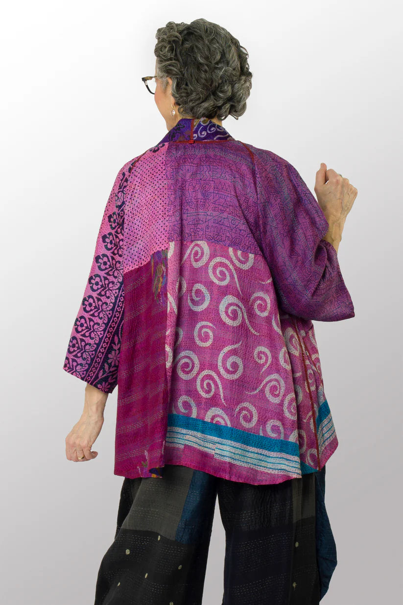 Mieko Mintz- VINTAGE SILK KANTHA KIMONO JKT