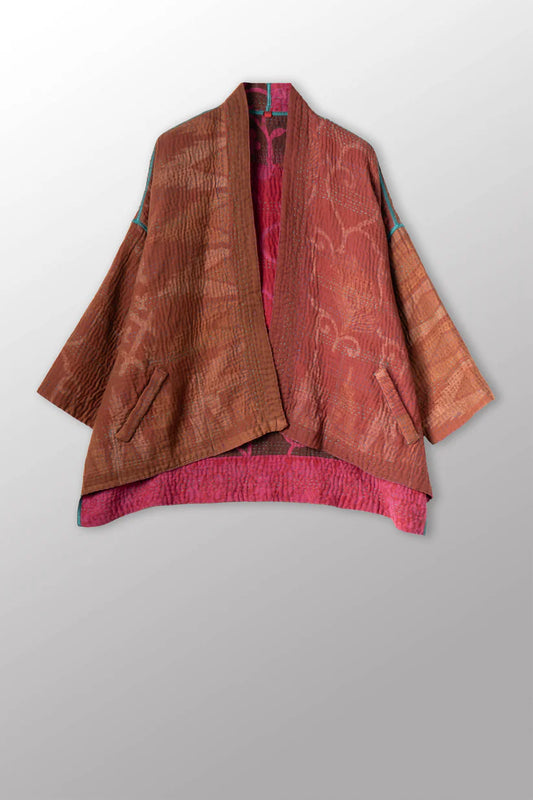 Mieko Mintz- COTTON OVERDYE KANTHA MINI KIMONO JKT