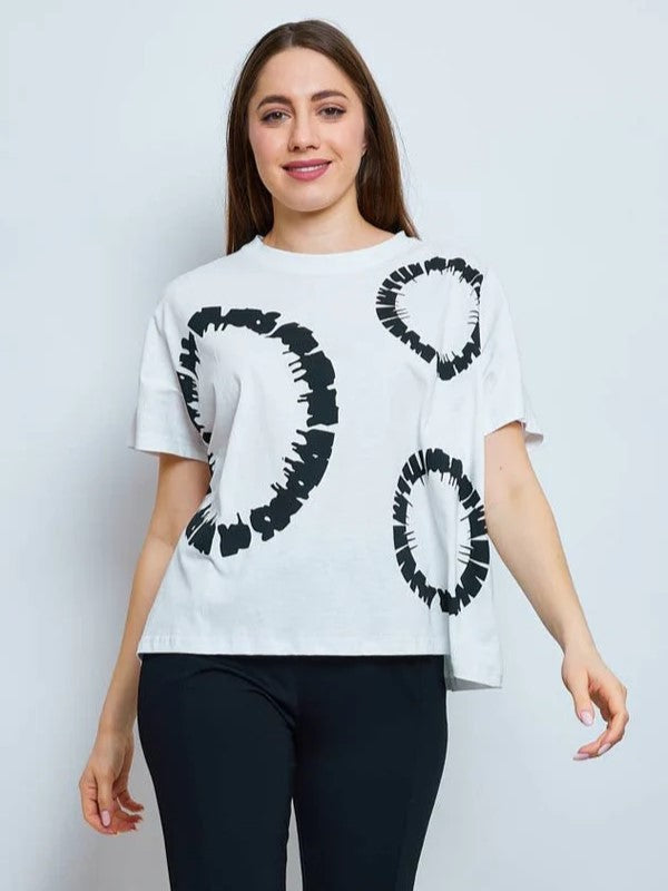 BELLA BLUE - Circle T-Shirt/ White
