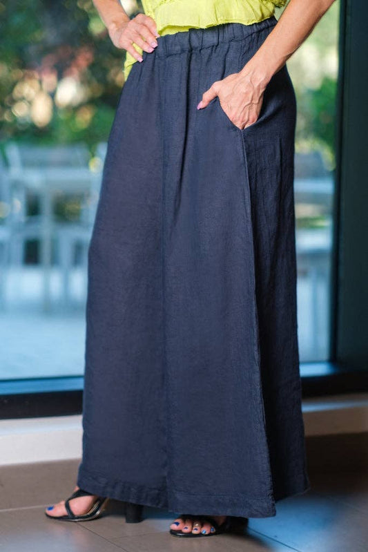 TINA Stephens - Peggy Crop Linen Palazzo Pant