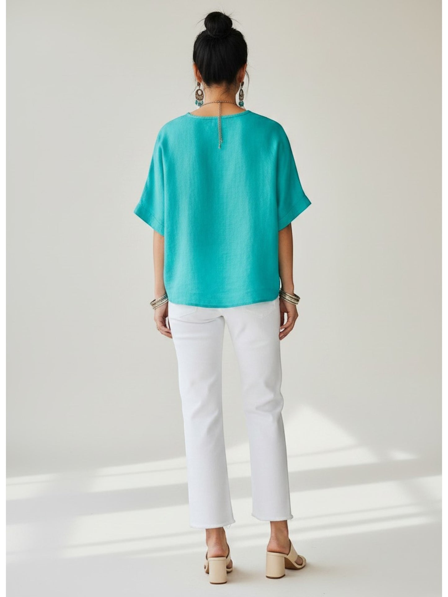 La Miel - Raw Hem Flare Pants/ White