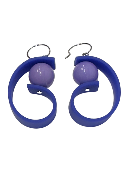Samuel Coraux - Thinker Earrings: Blue/ Purple