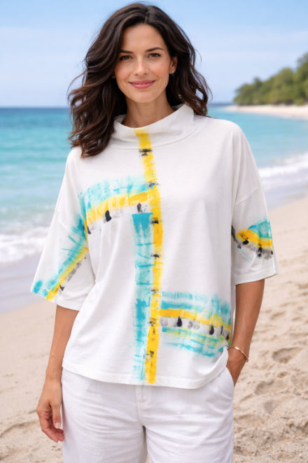 Alvarez Designs-  Oceania Hand-Painted Top