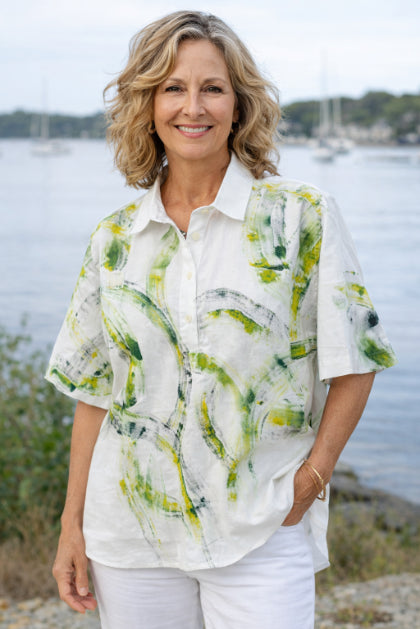 Alvarez Designs- Solva Hand-Painted Cotton Shirt