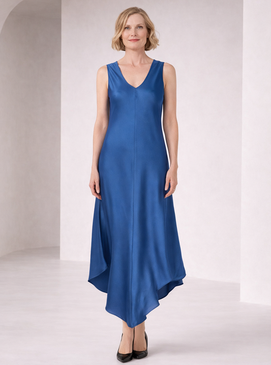 Lysse- Sakura Bias Handkerchief Dress/ Palermo Blue