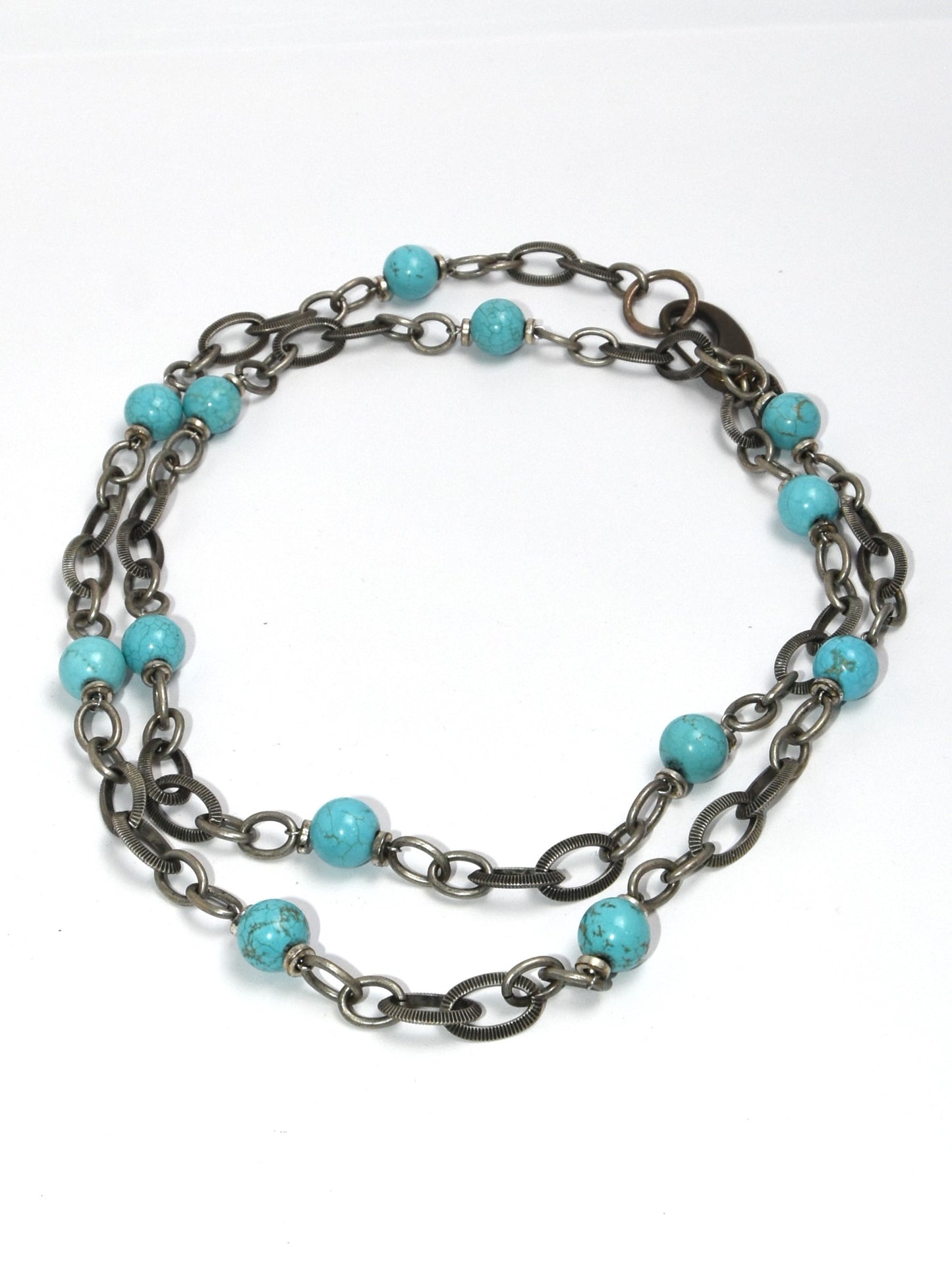 NSerena Jewelry-Turquoise with mixed Links Necklace