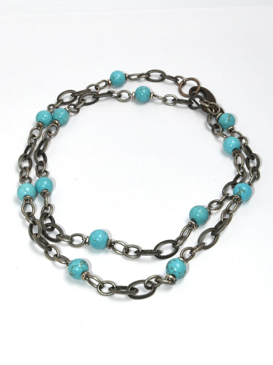 Turquoise with mixed Links Necklace