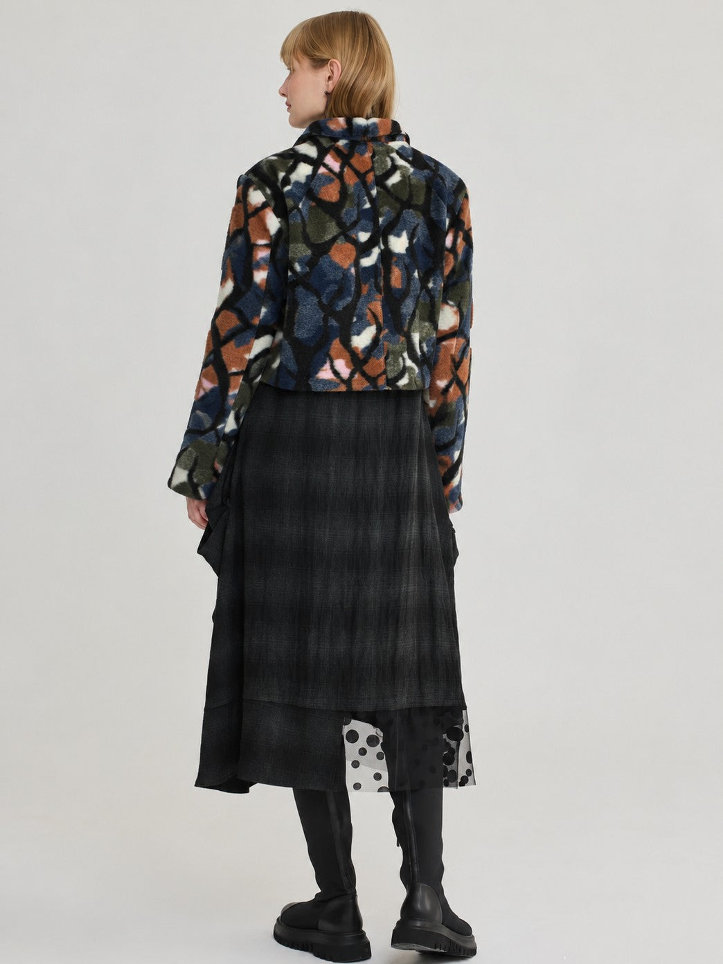 LUUKAA- Earth Print Cropped Jacket