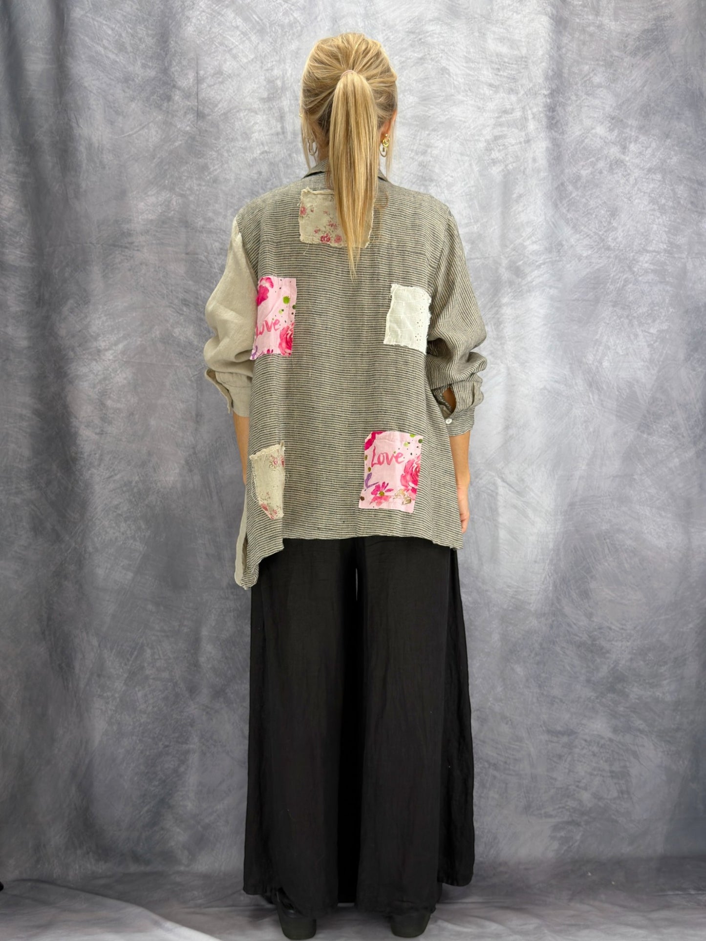 Pol - Patchwork Linen Textured Shirt/Jacket