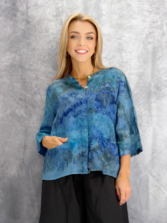 Narenee Designs – Ocean Mist Linen Top