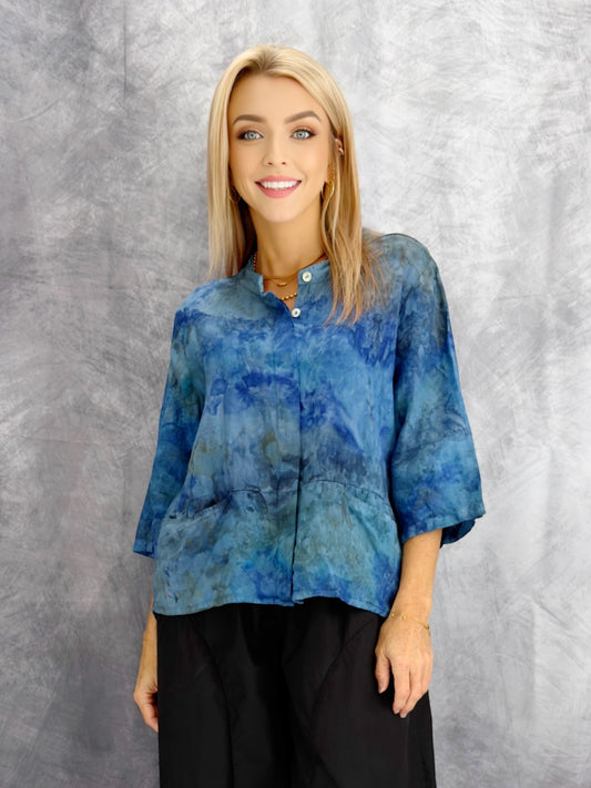 Narenee Designs – Ocean Mist Linen Top