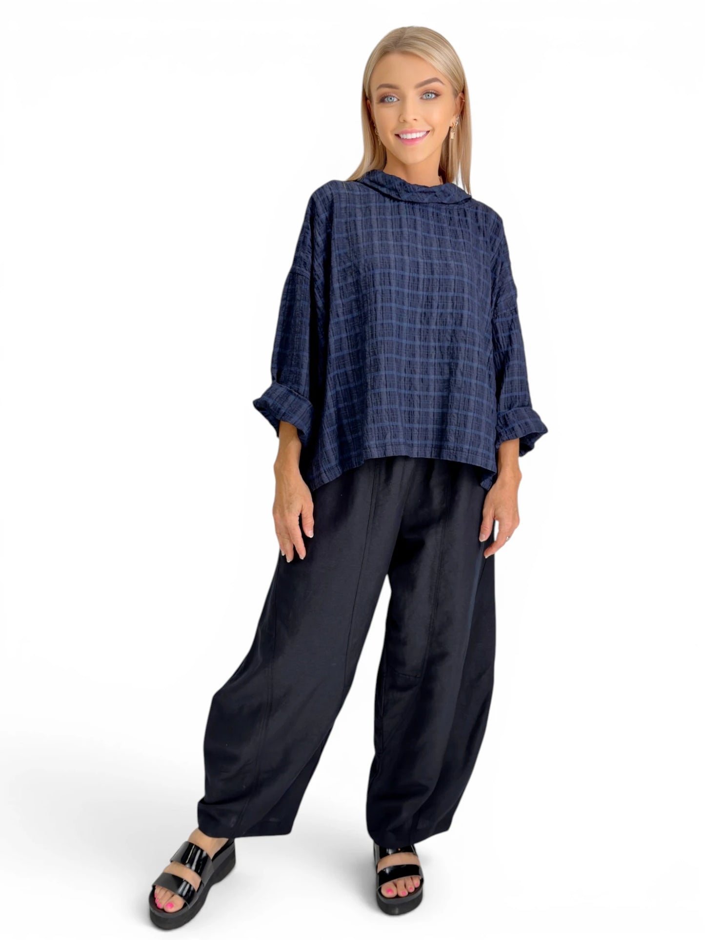 Dress to Kill- Puzzle Pants/ Black Linen