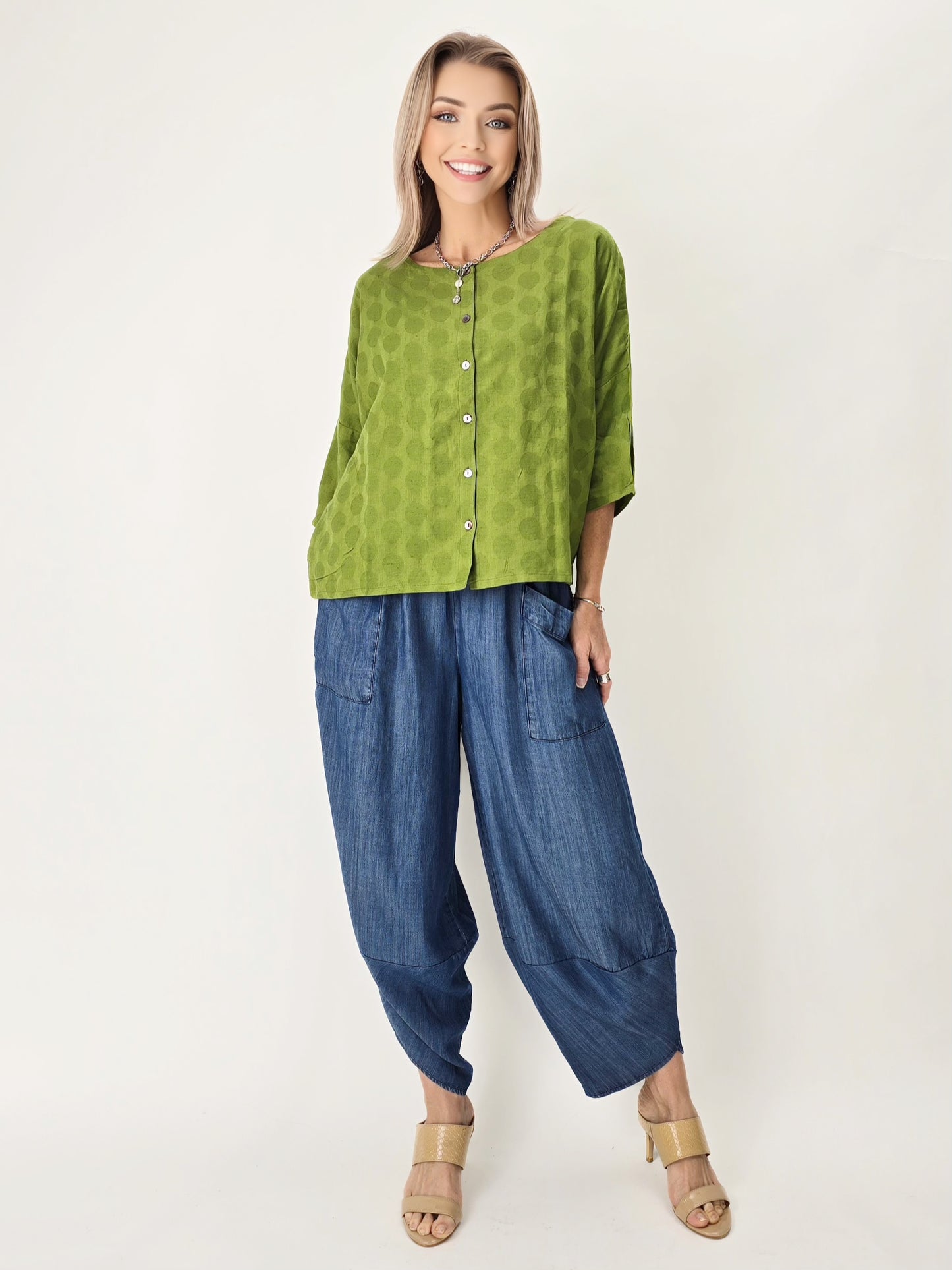 Wearable Art Shop- Chambray Lantern Pants
