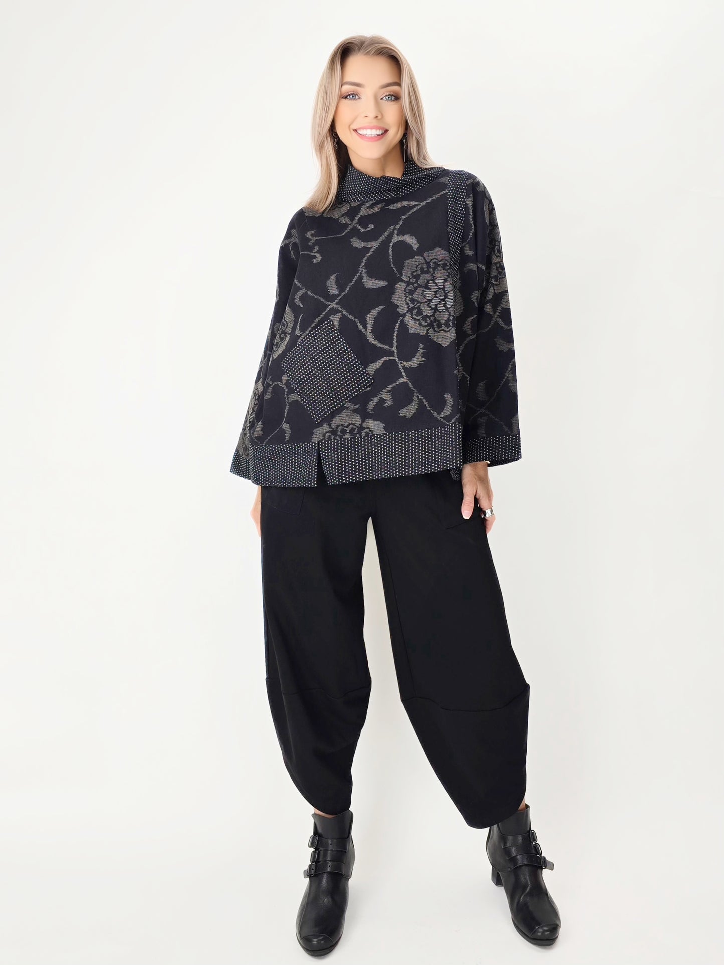 Raksa- Oversized Cotton Patchwork Blouse