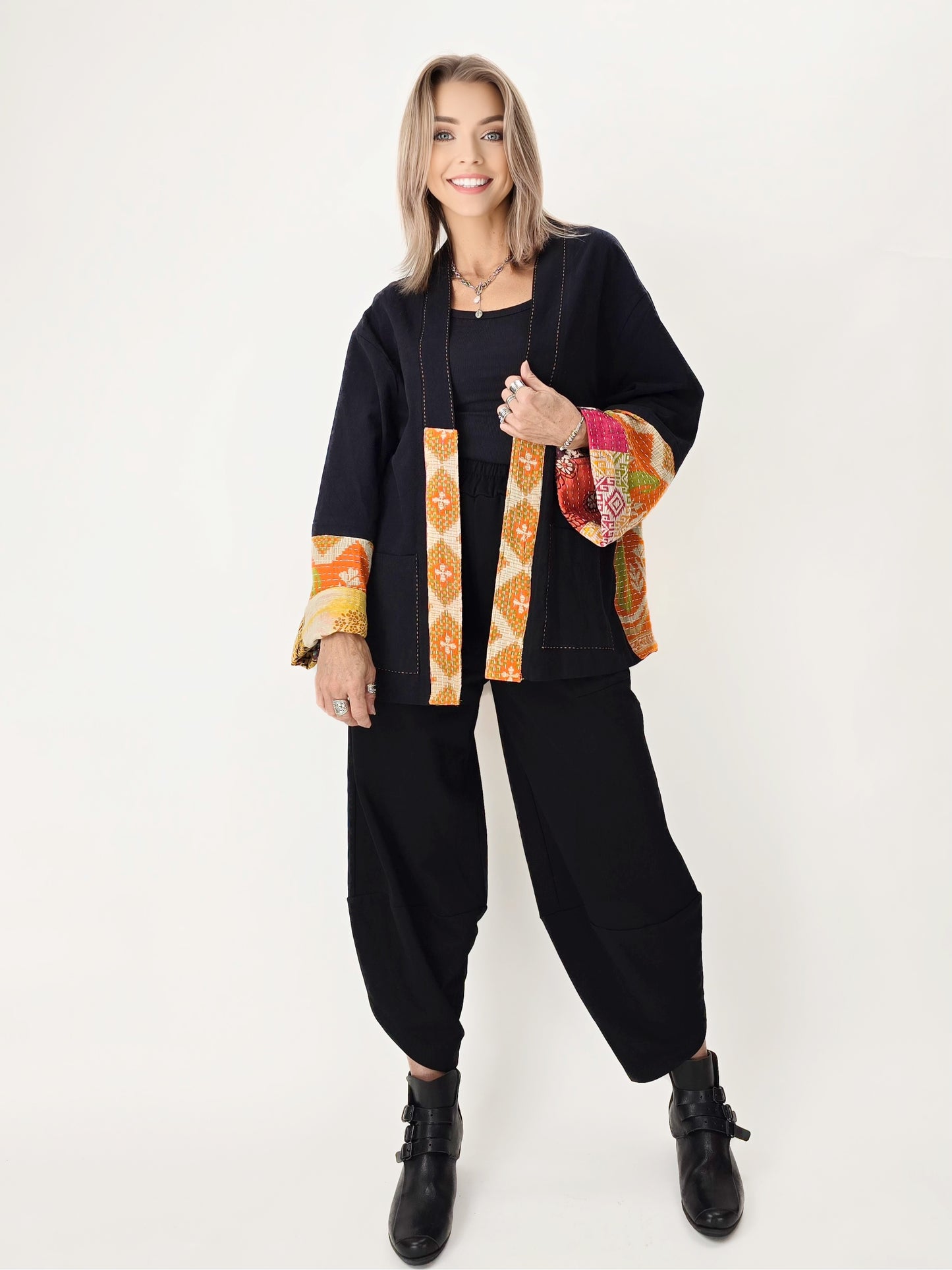 Narenee Designs- Handmade Patchwork Cotton Kimono – One of a Kind