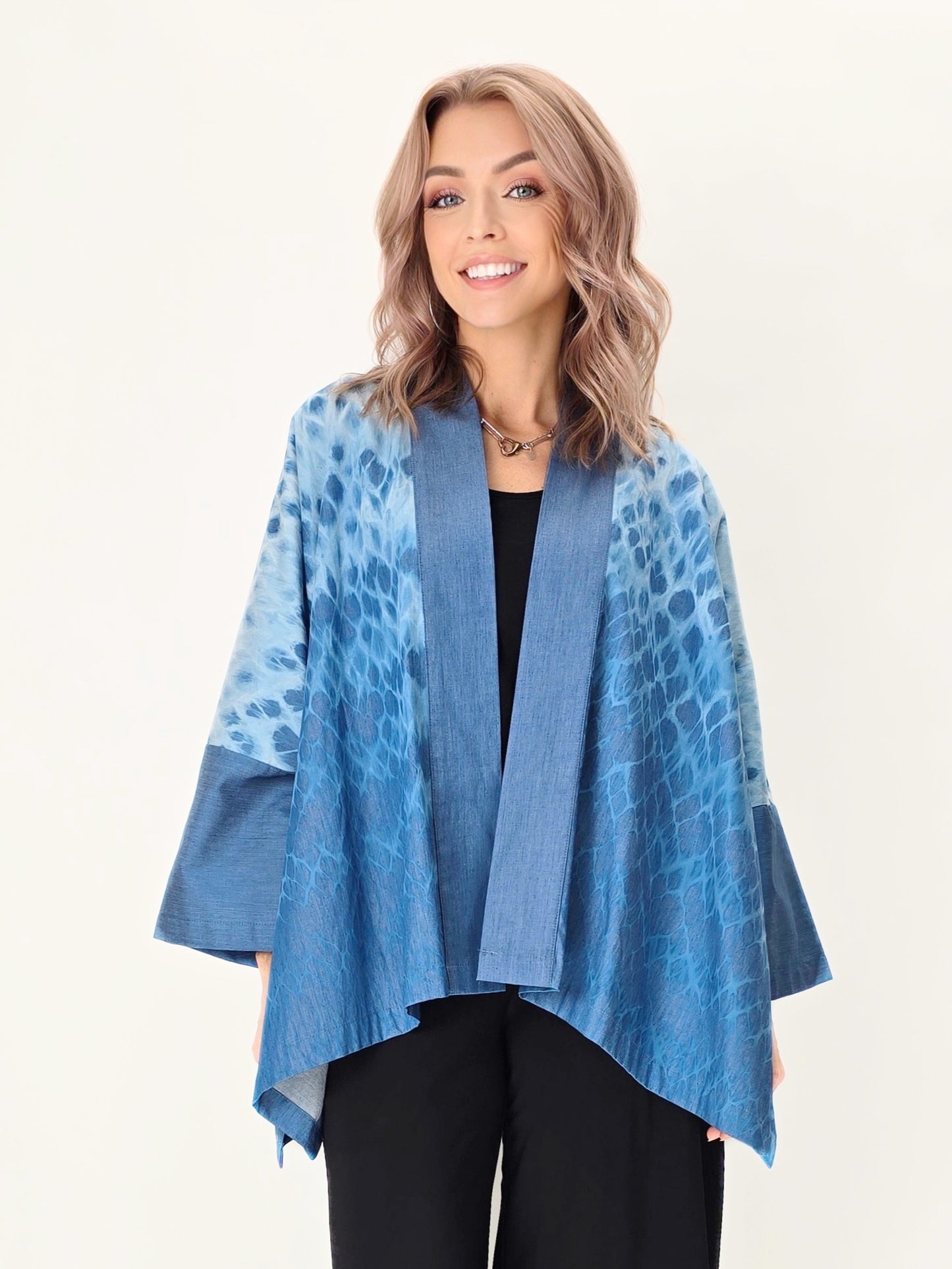 Steve Sells TS- #23- Indigo Crop Kimono