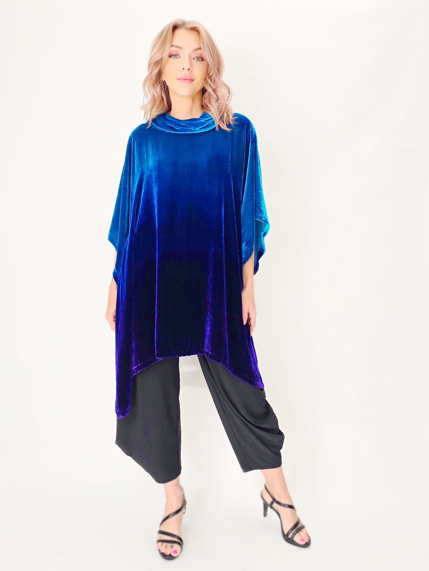 Steve Sells TS- #54 Silk Velvet Cowl Poncho