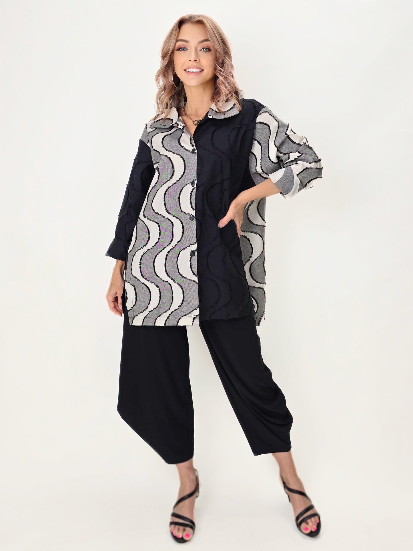 Steve Sells TS- #13- Wavy Shoji Japanese Jacquard