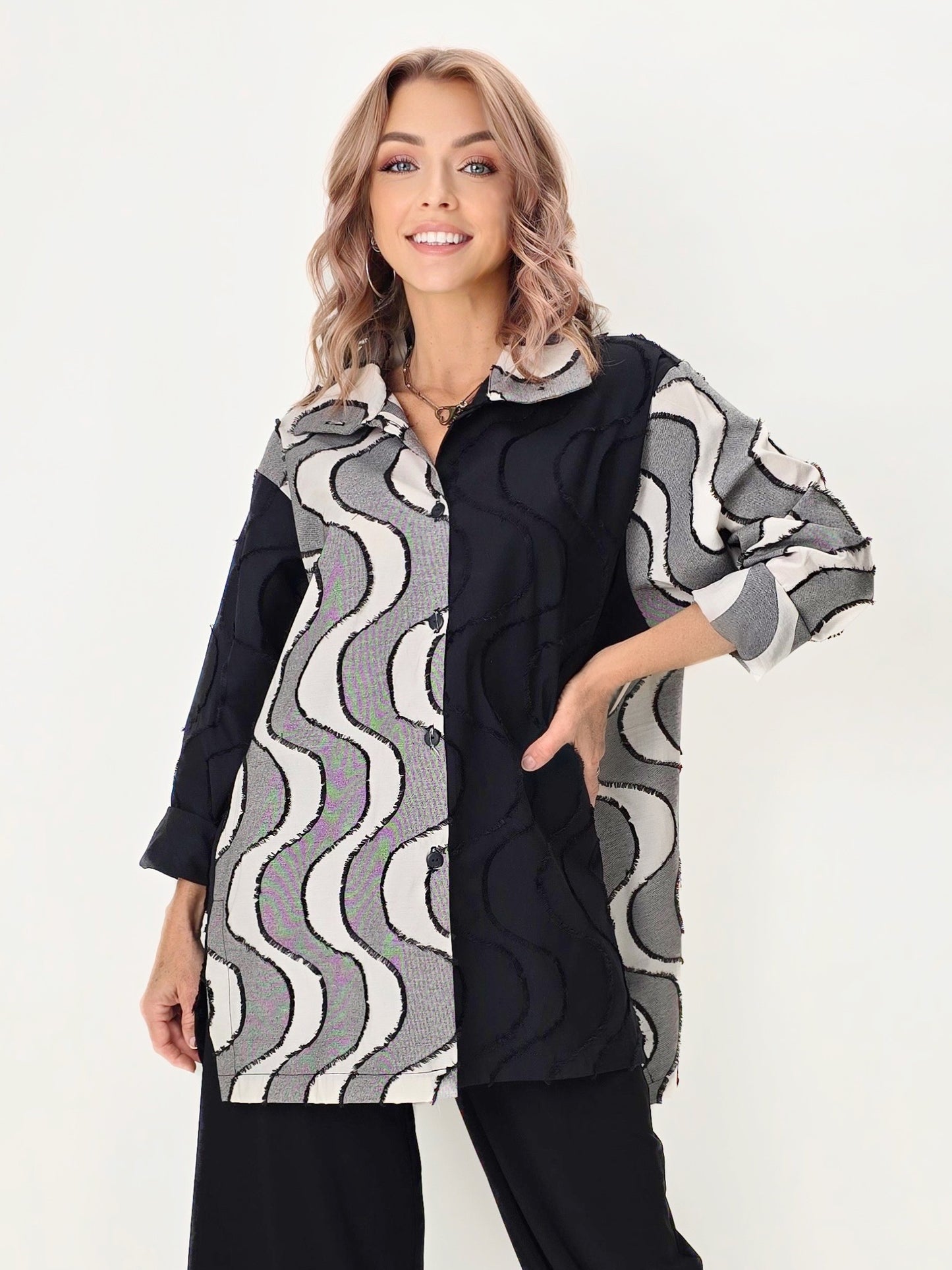 Steve Sells TS- #13- Wavy Shoji Japanese Jacquard