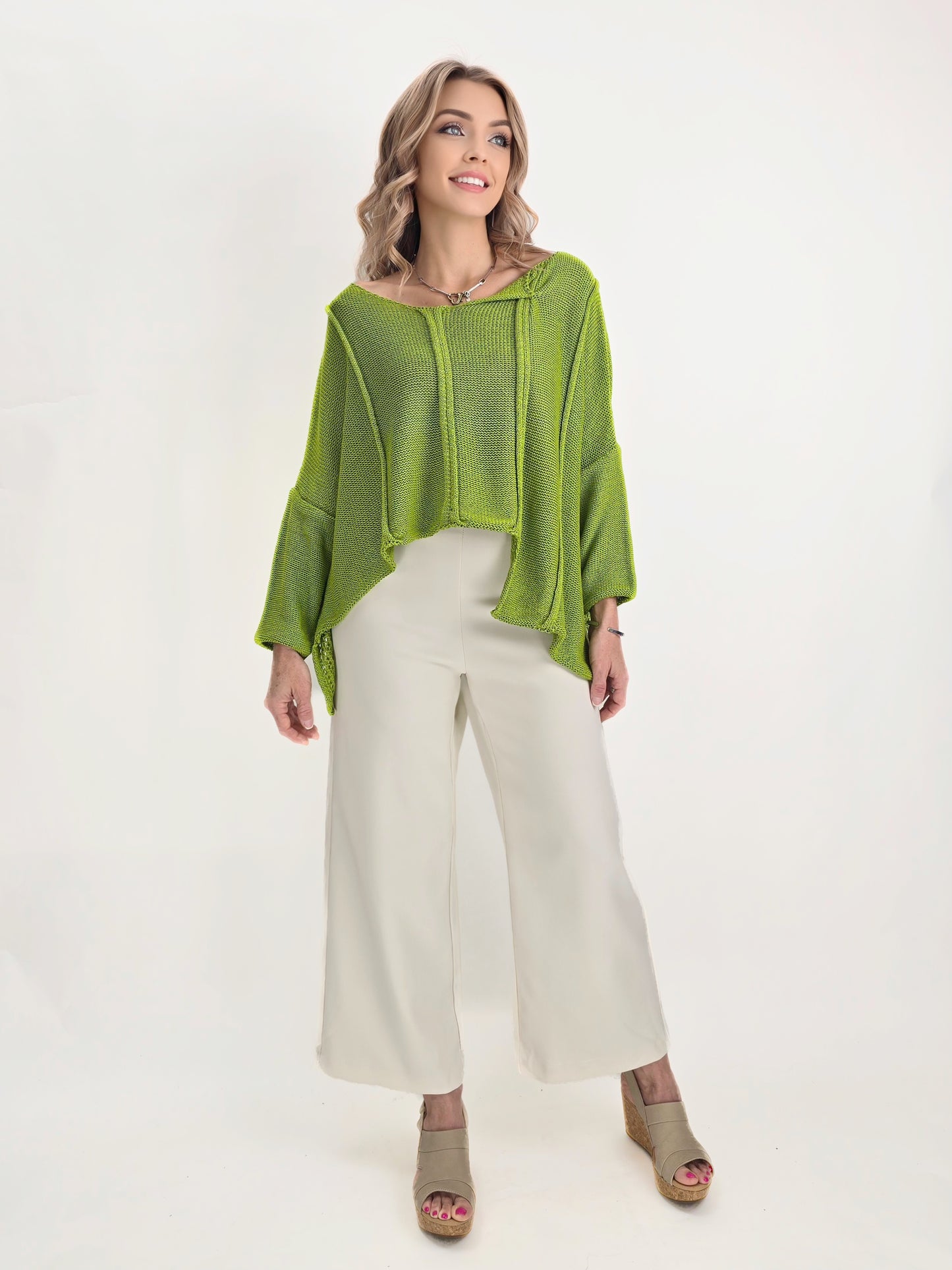 Made in Italy- Studio Knit Sweater/ Apple Green