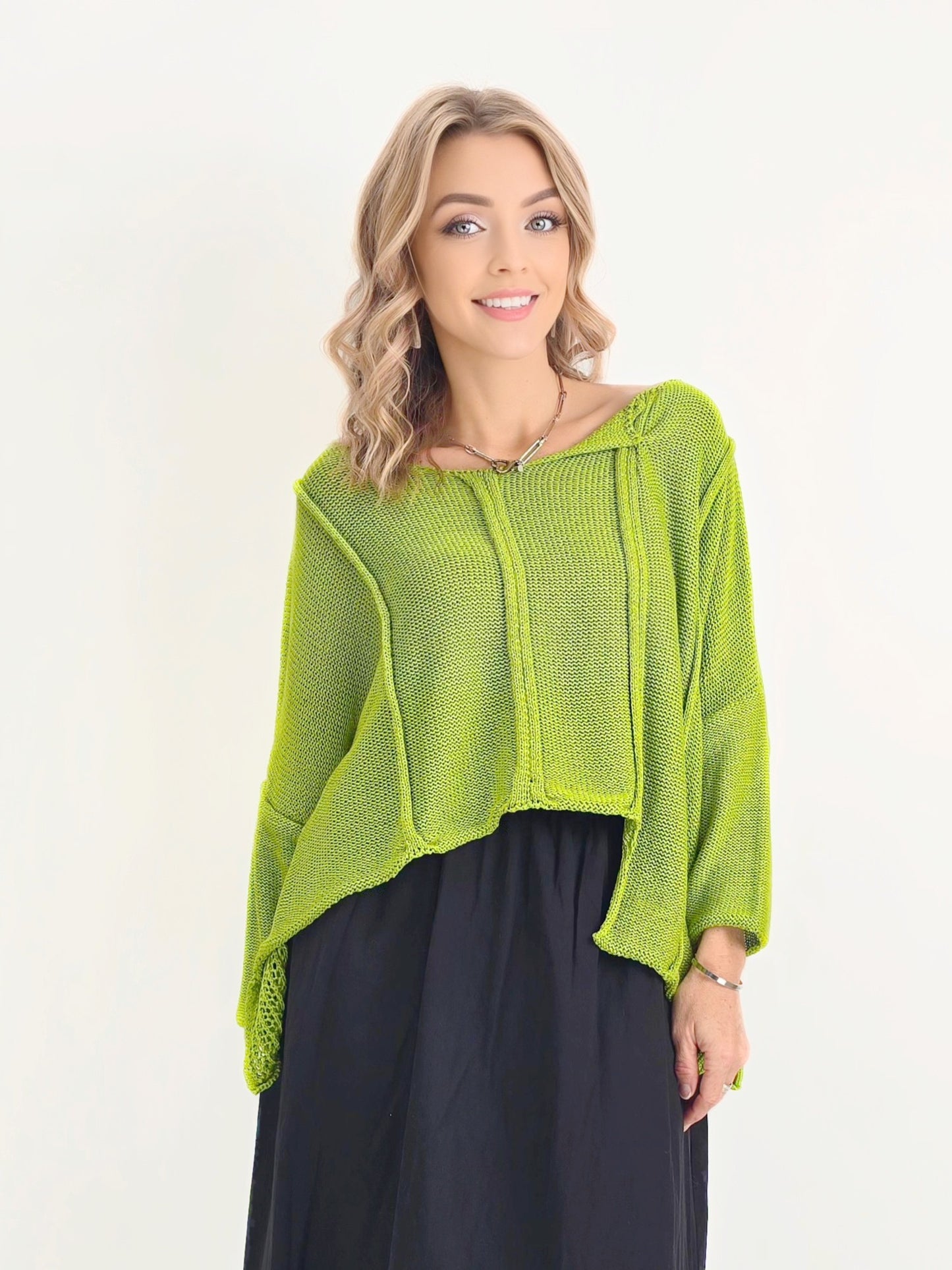 Made in Italy- Studio Knit Sweater/ Apple Green