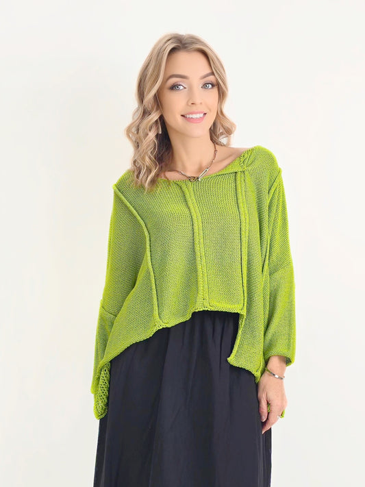 Made in Italy- Studio Knit Sweater/ Apple Green