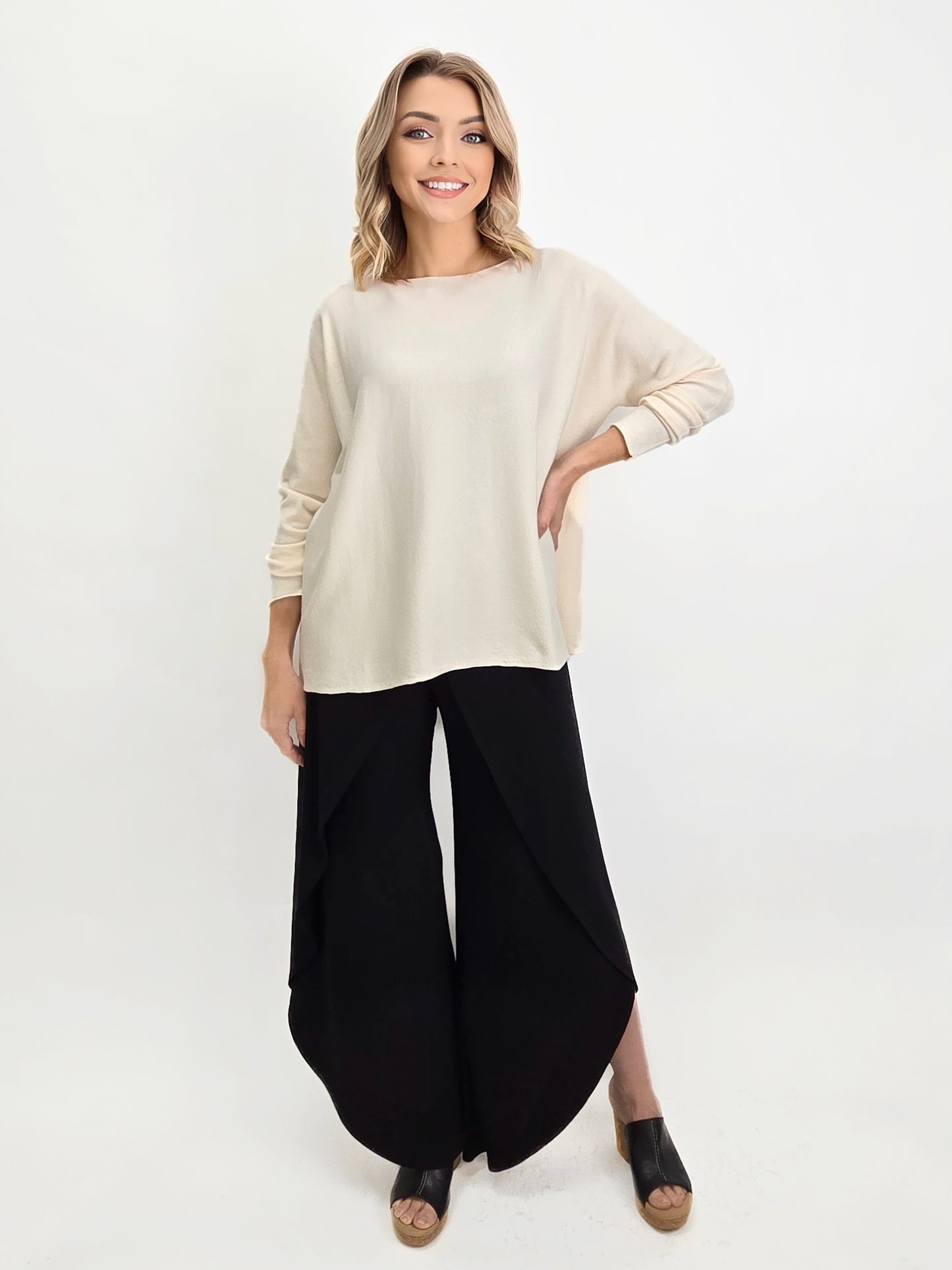 TINA Stephens Italy/Tees By Tina - Laurin Seriously Soft Jewel Neck Sweater