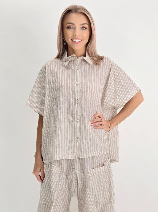 Dress to Kill- Cross Back Cappy Shirt