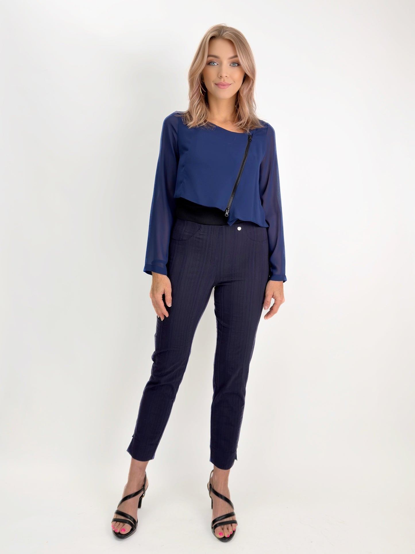 Robell Trouser- Bella 09/ Seersucker