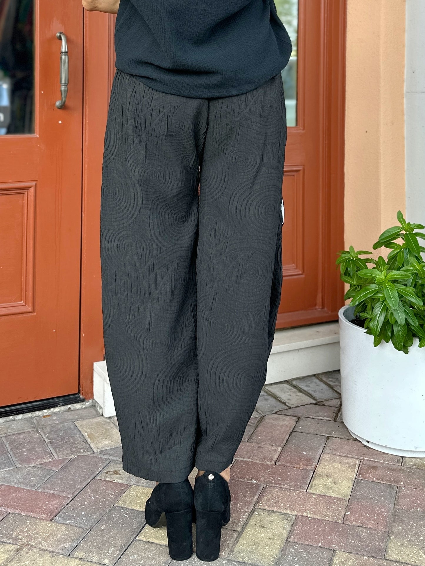 Heydari- Textured Pants with Statement Pockets