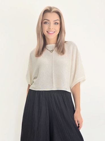 Lalavon- Cropped Knit Top