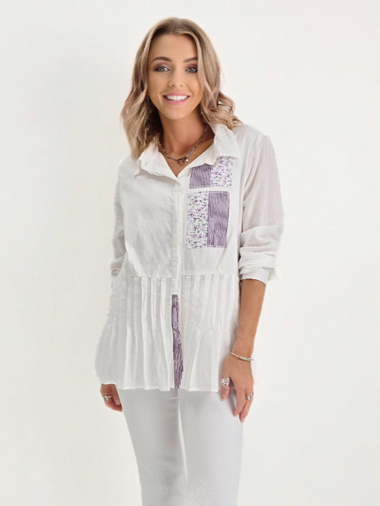 Narenee Designs- Artful Summer Patchwork Shirt