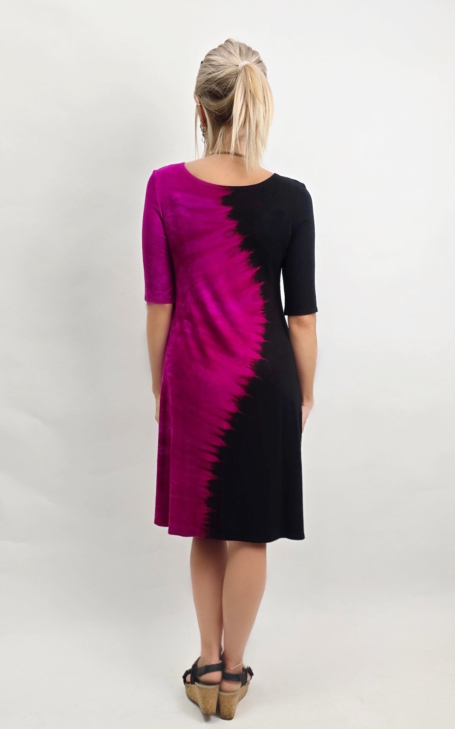 Cloud Candy Clothing - Lucille Dress in Hot Pink Yin Yang