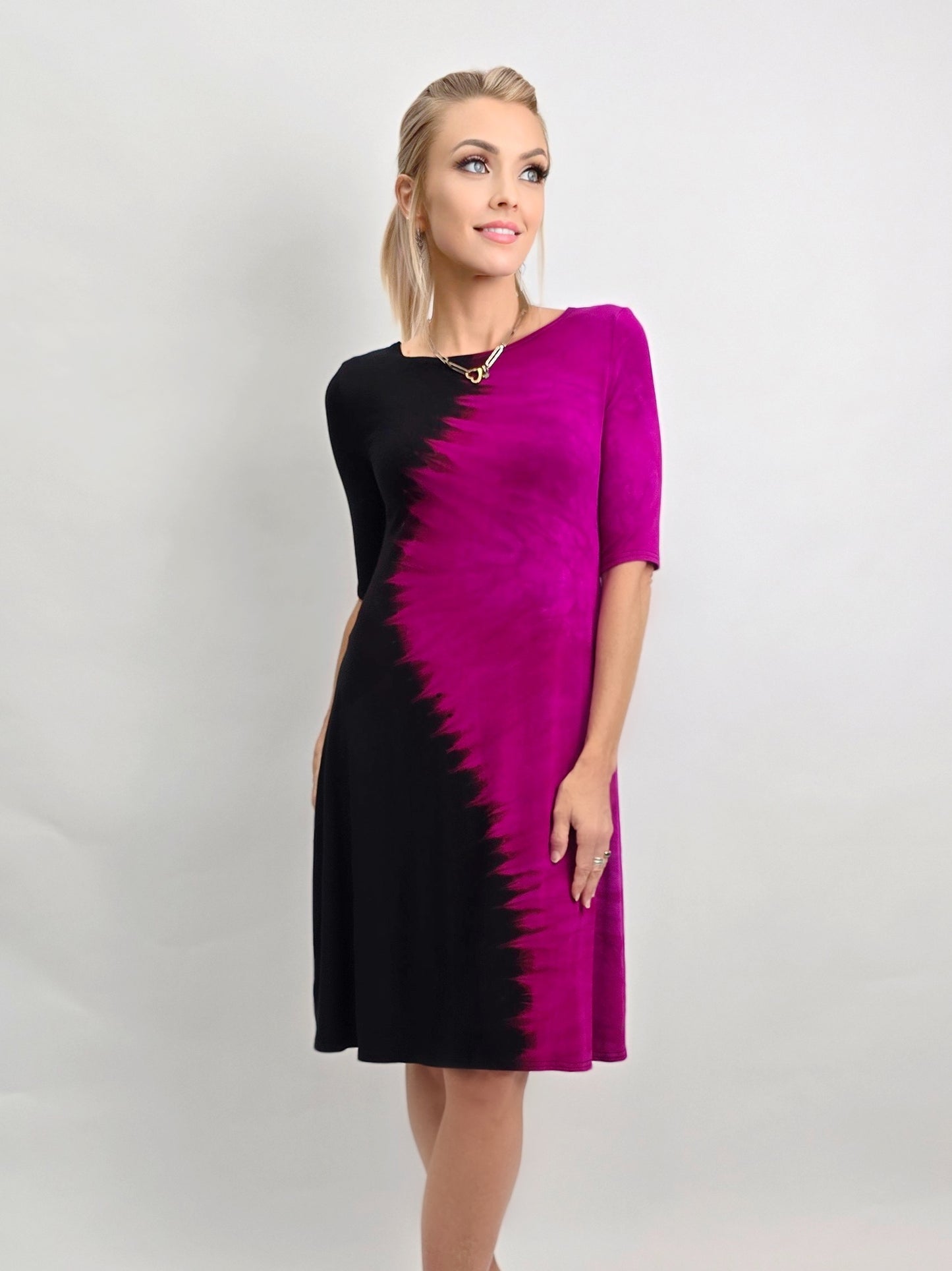 Cloud Candy Clothing - Lucille Dress in Hot Pink Yin Yang