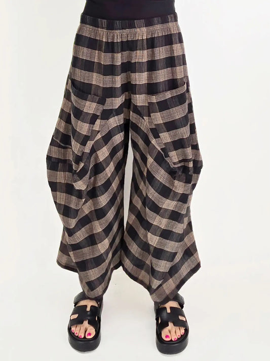 Dress to Kill- Harem Pants-Black/Brown
