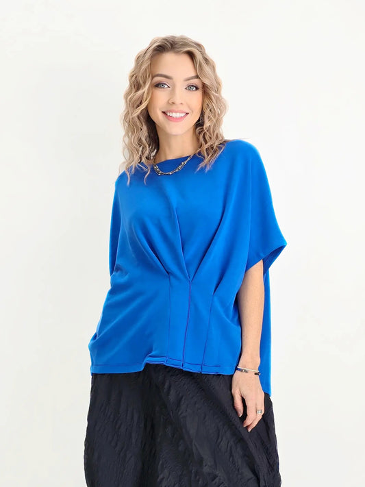 Narenee Designs- Cobalt Flow Sculpted Top