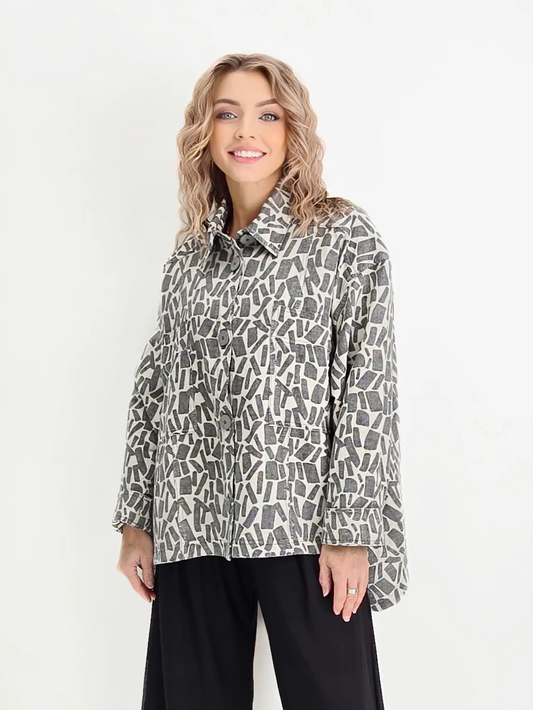 Dress to kill- 2 Pocket Jacket- Grey/White