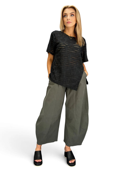 BELLA BLUE - Cotton Barrel Pants