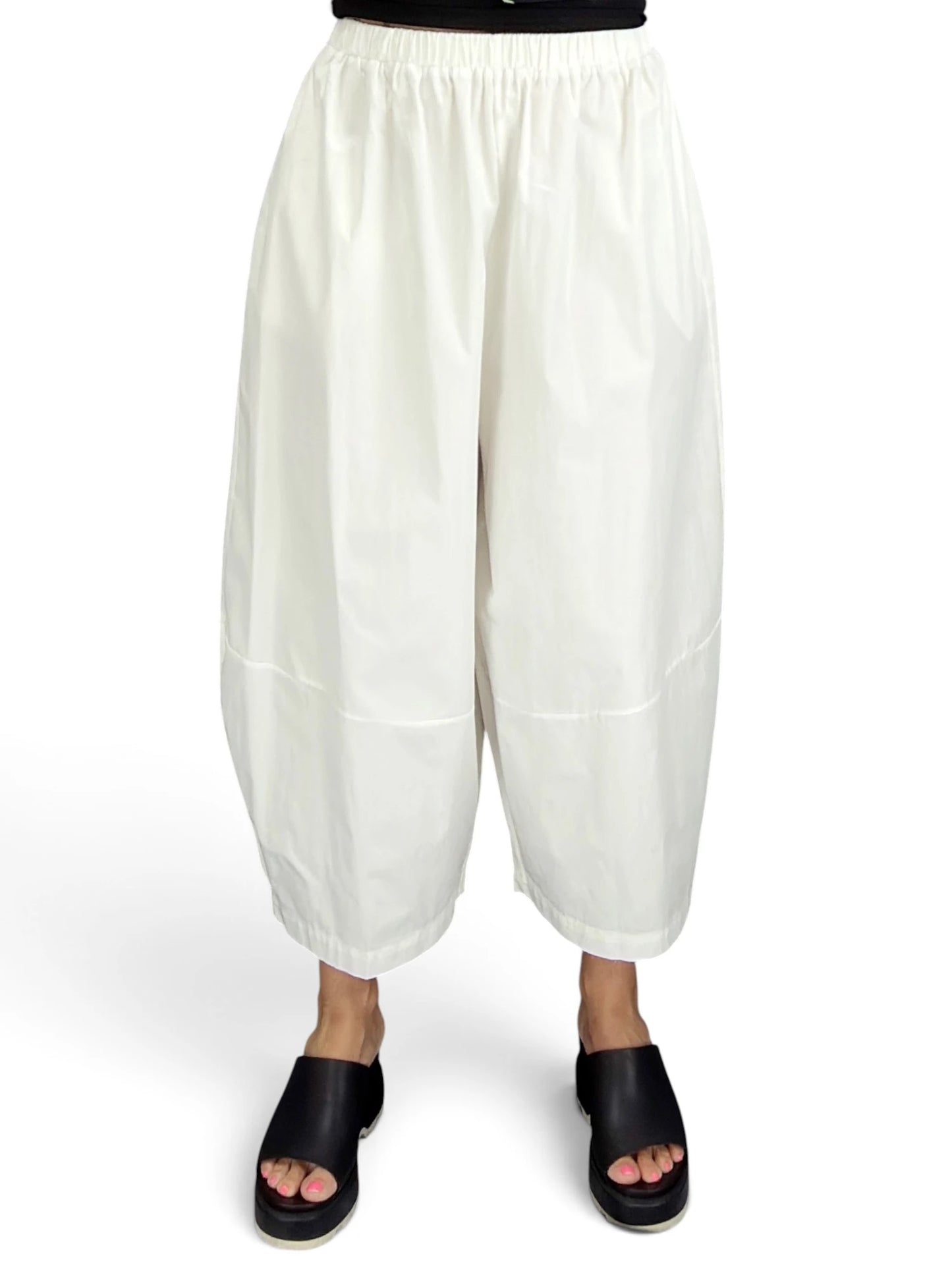 Mia Collection- Easy White Barrel Pants