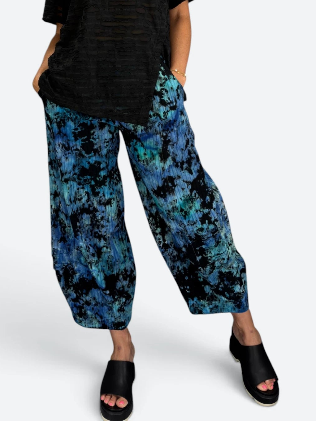 Narenee Designs- Ice-Dyed Cotton Blend Pants