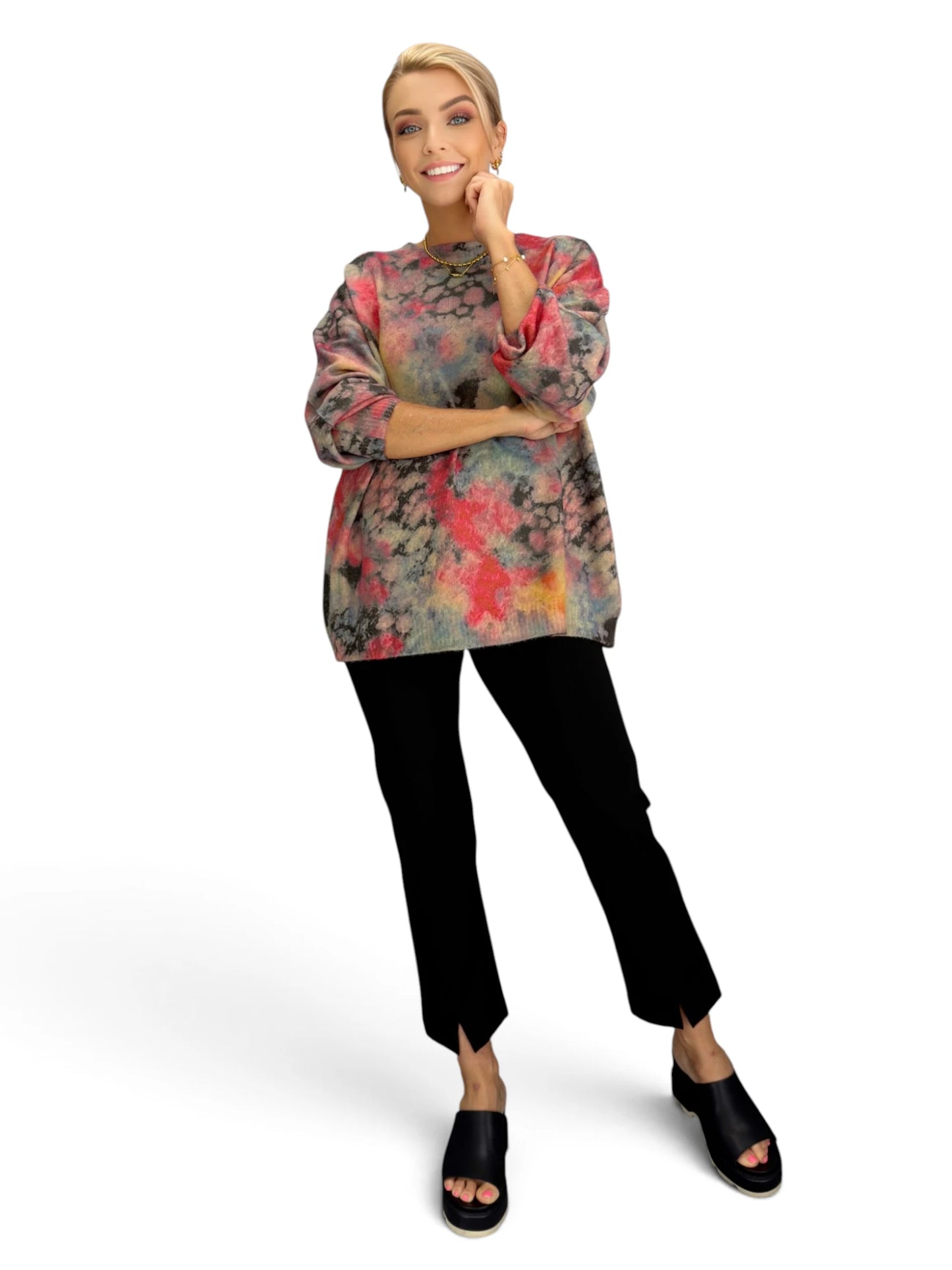 BELLA BLUE - Abstract Oversized Sweater