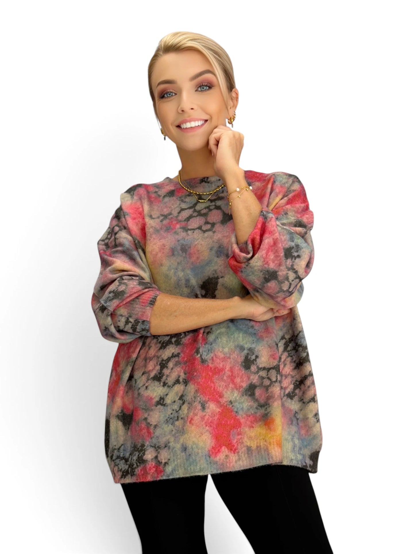 BELLA BLUE - Abstract Oversized Sweater