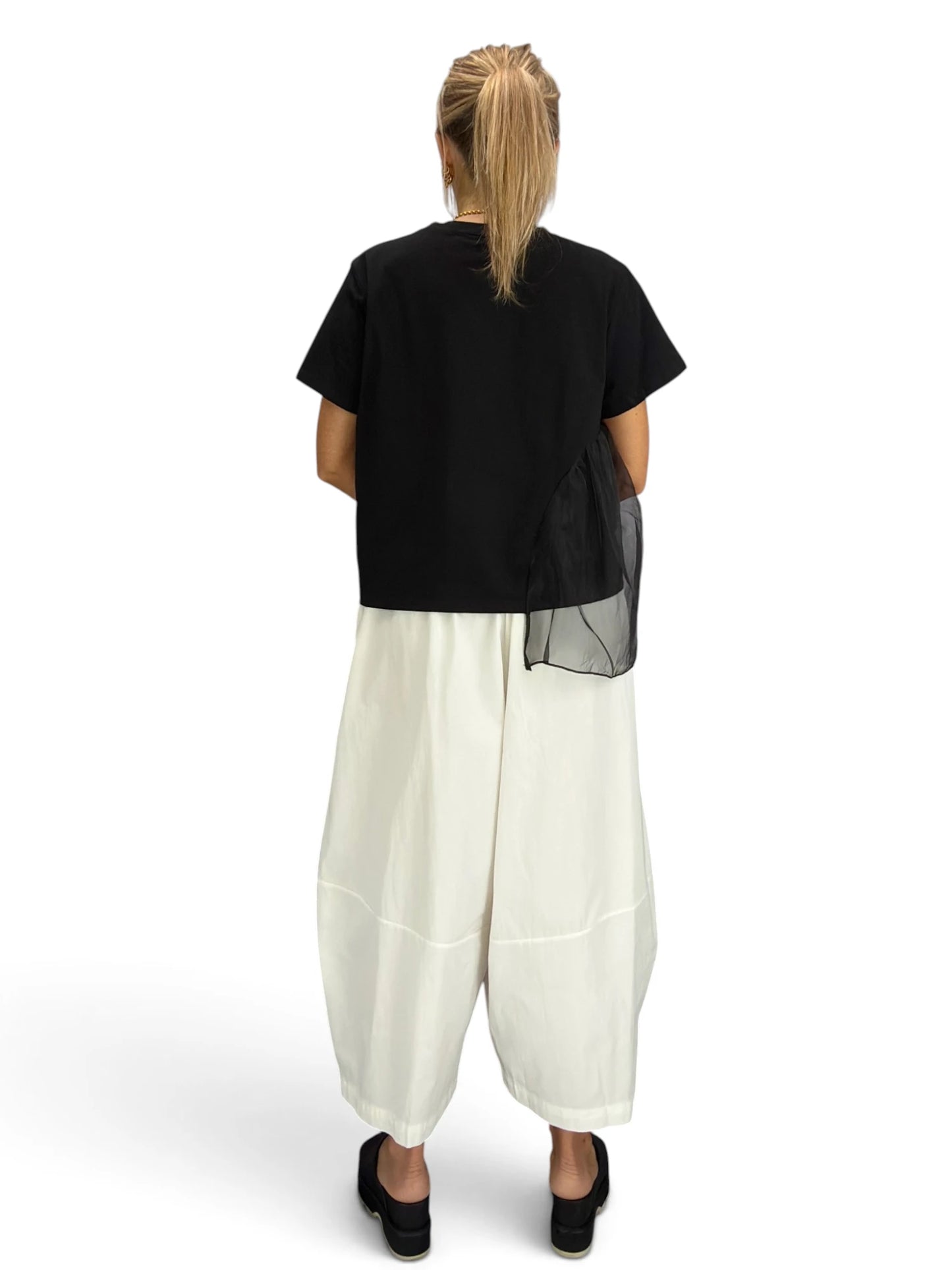 Mia Collection- Mixed Media Pocket Top