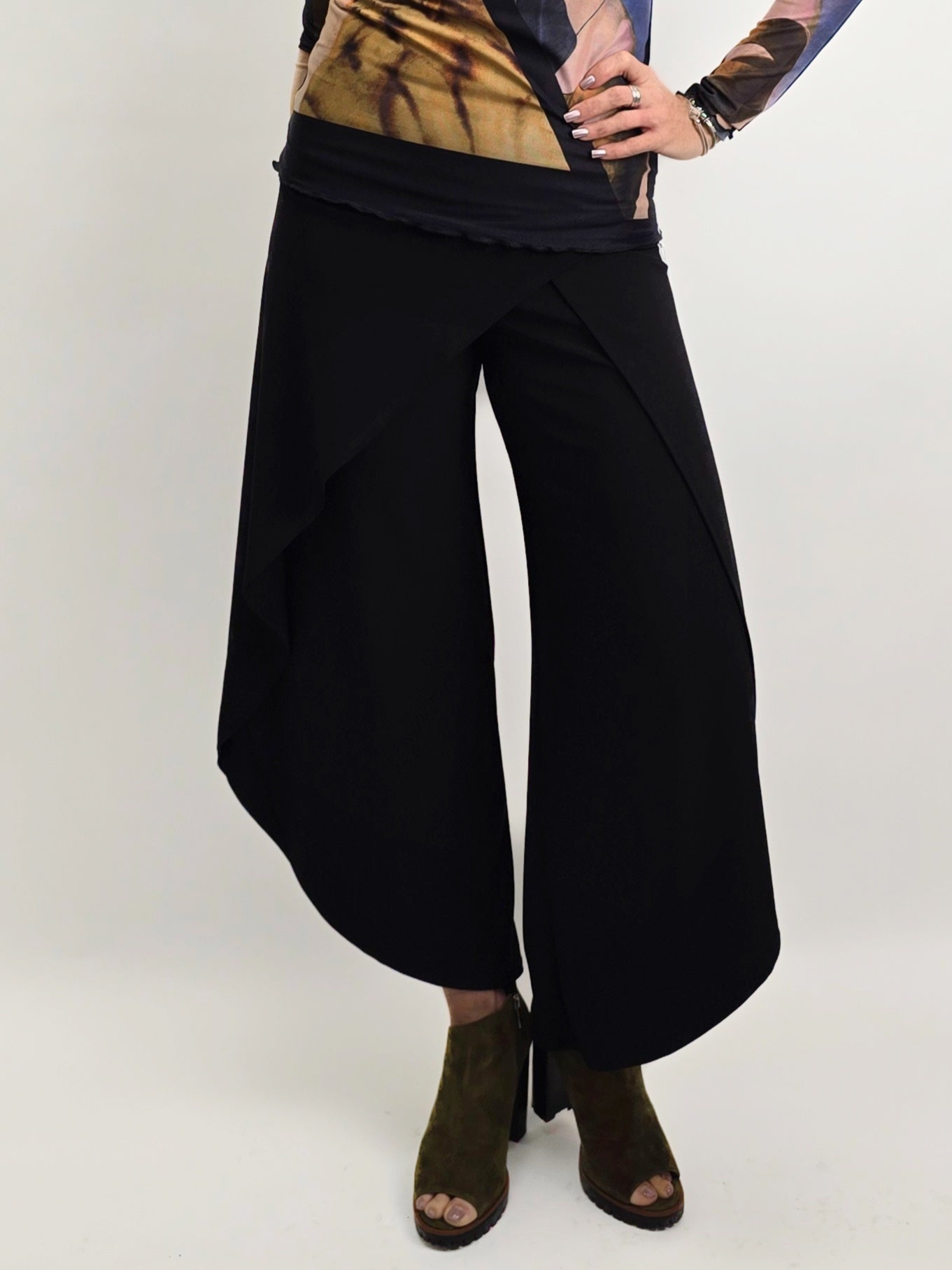 Focus by JJ - Asymmetrical Hem Wrapped Pant