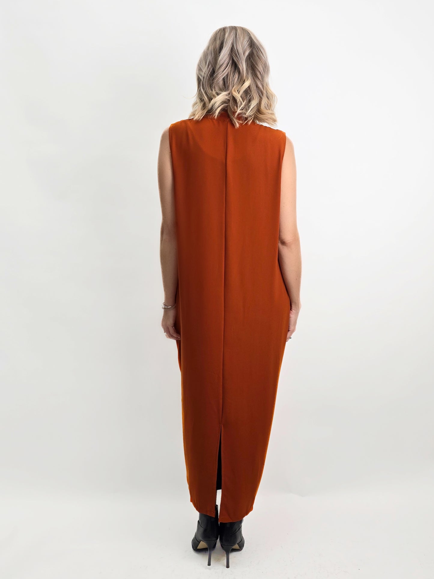 Mia Collection- Paris Dress/ Burnt Orange