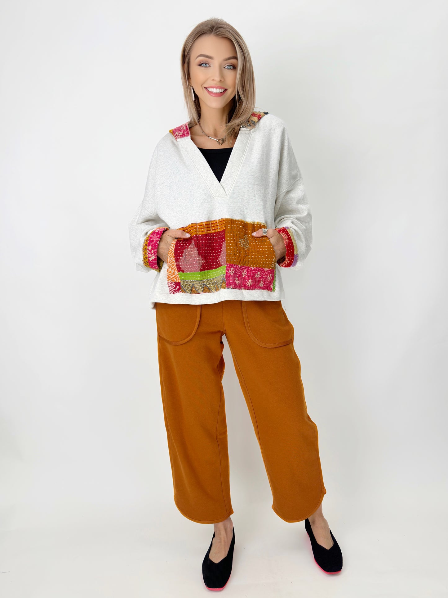 Mono B - Dune Drift Curved Cropped Pants