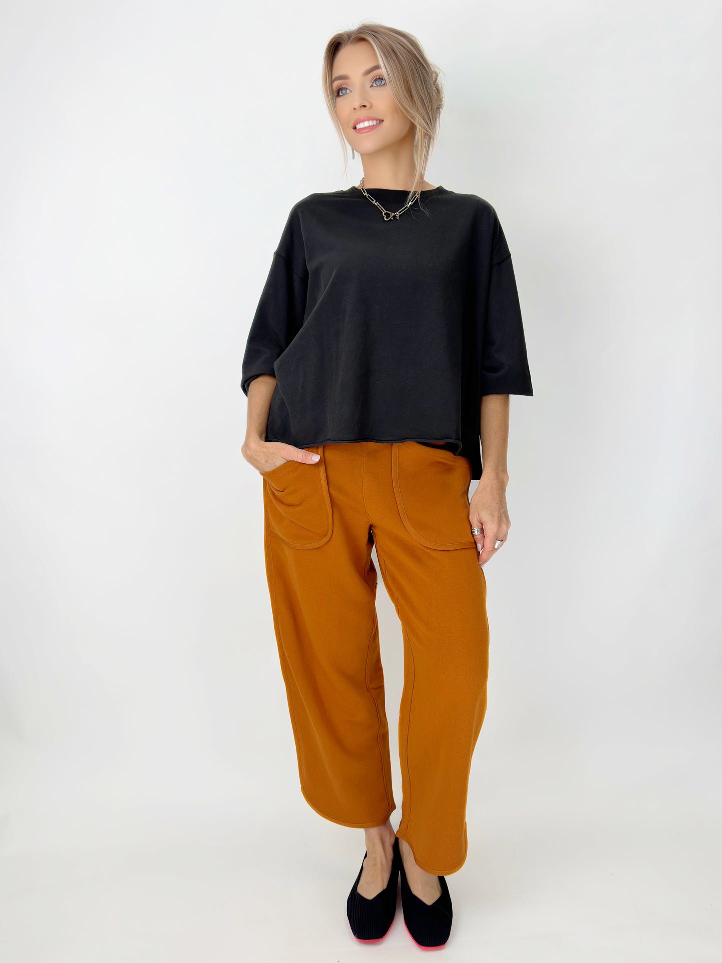 Mono B - Dune Drift Curved Cropped Pants