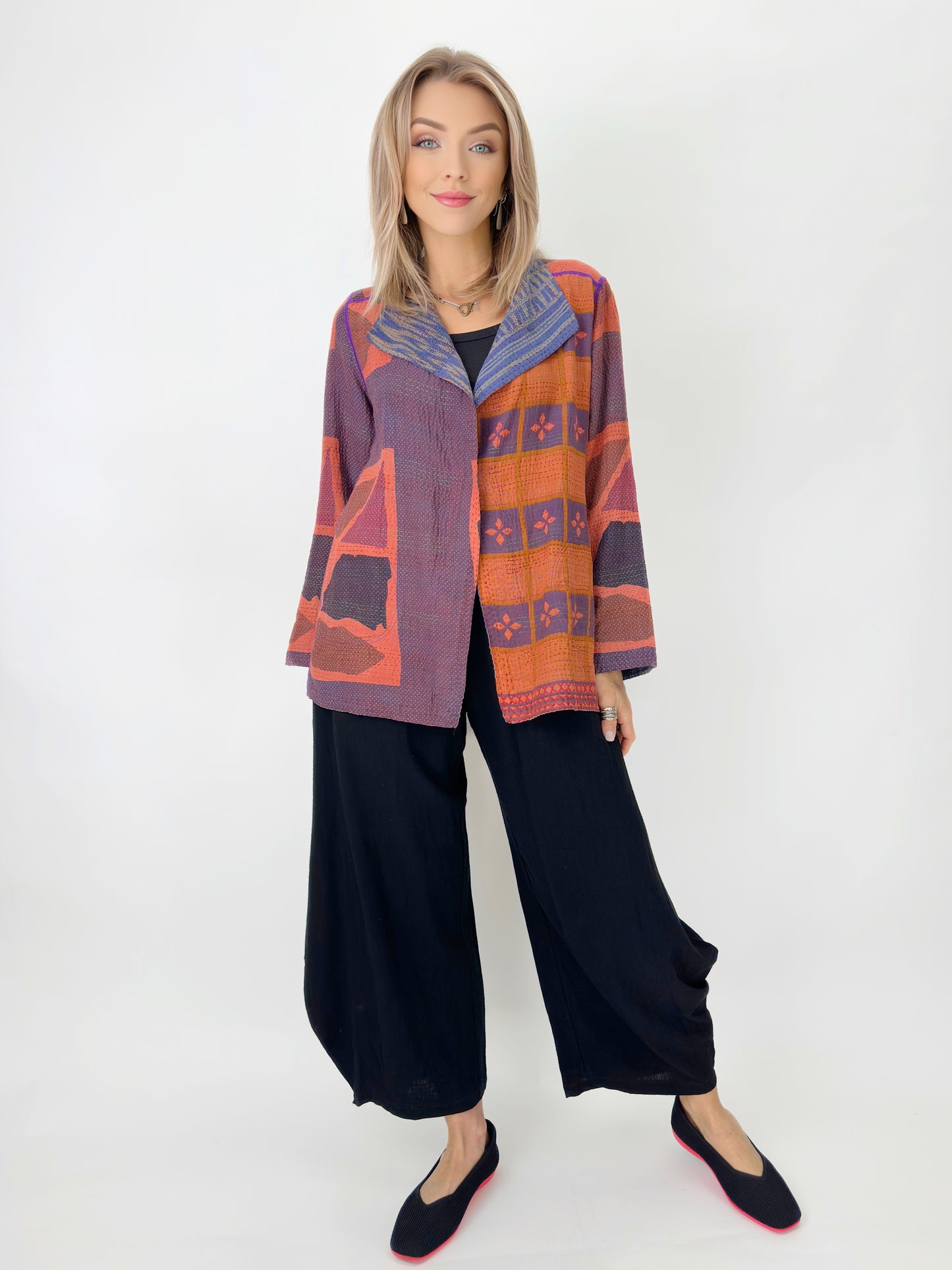 Mieko Mintz- Cotton Overdye Kantha Short Jacket