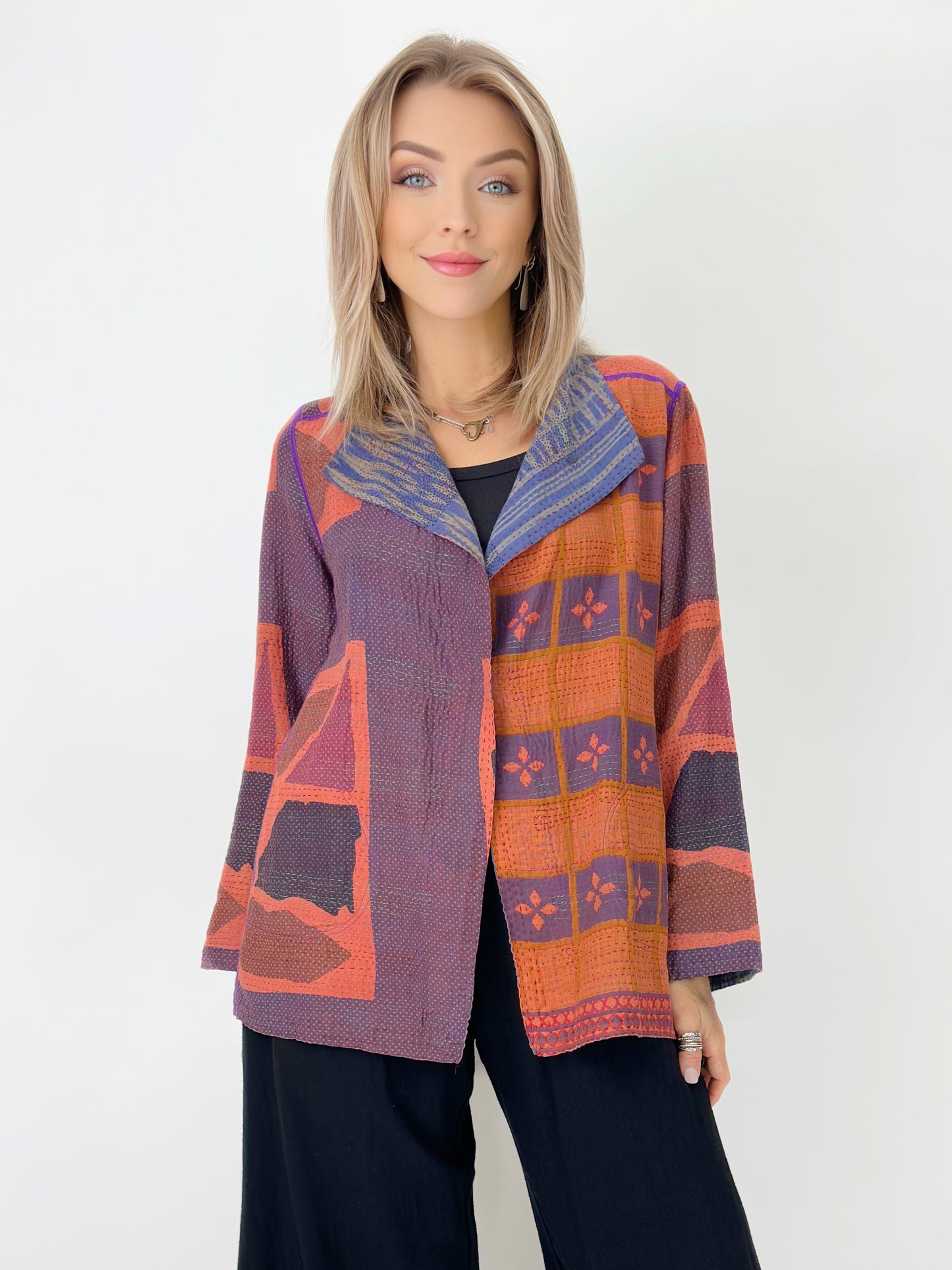 Mieko Mintz- Cotton Overdye Kantha Short Jacket